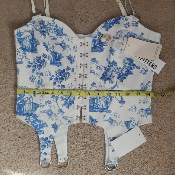 For Love and Lemons Blue Toile Top - Picture 3 of 7